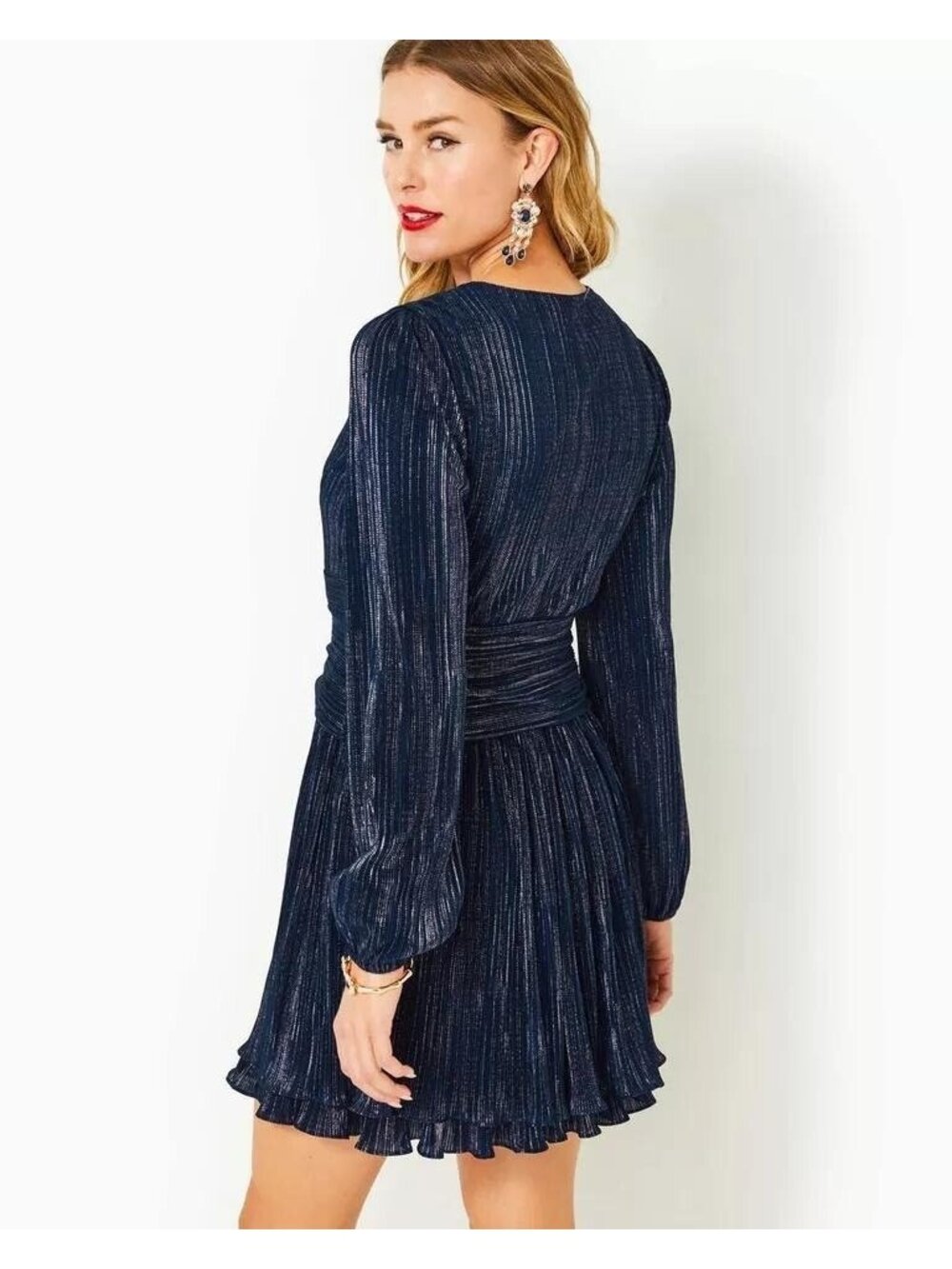 Lilly Pulitzer Jessamie Navy Blue Long Sleeve Mini Dress Size 4 - New Tags - Picture 3 of 5
